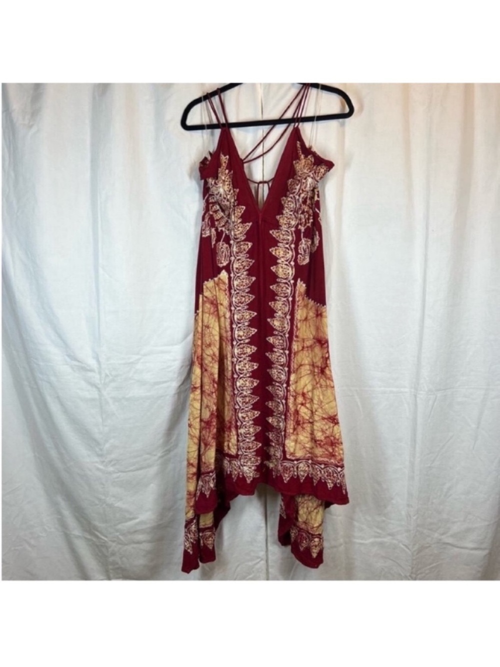 Advance apparel Cotton Blend Strappy tie dye Whimsy boho Sundress